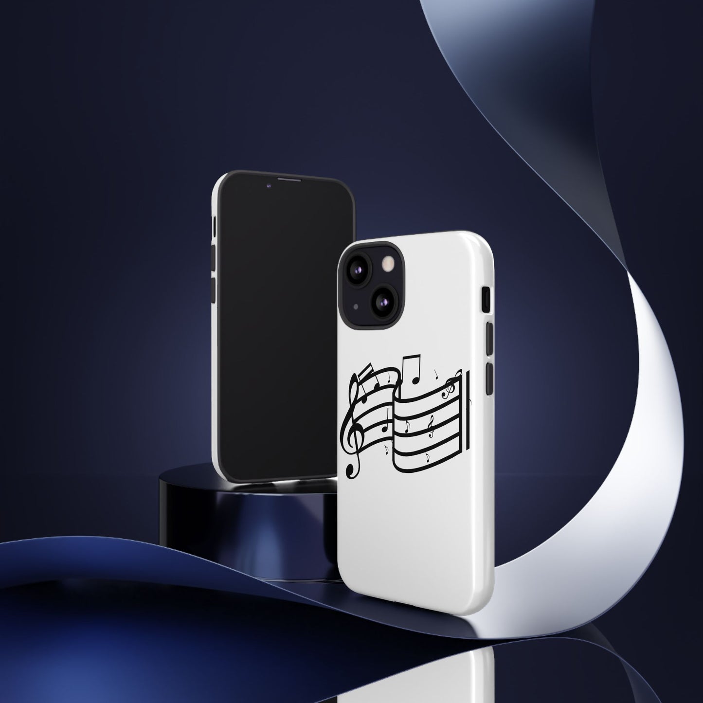 Musical Notes Phone Case — Black Treble Clef Music Staff Tough Case