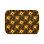 Floral Hearts Bath Mat, Boho Bathroom Decor, Cozy Bath Rug, Flower Pattern Mat, Gift for Home