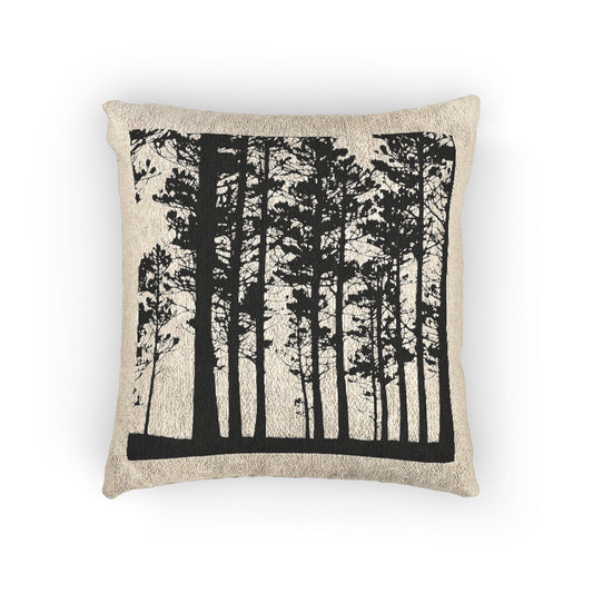 Nature-Inspired Woven Pillow, Cozy Home Decor, Forest Theme Cushion, Boho Accent Pillow, Rustic Living Room Accessory