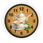 Tea Time Wall Clock, Rustic Kitchen Decor, Gift for Tea Lovers, Home Office Accent, Floral Design
