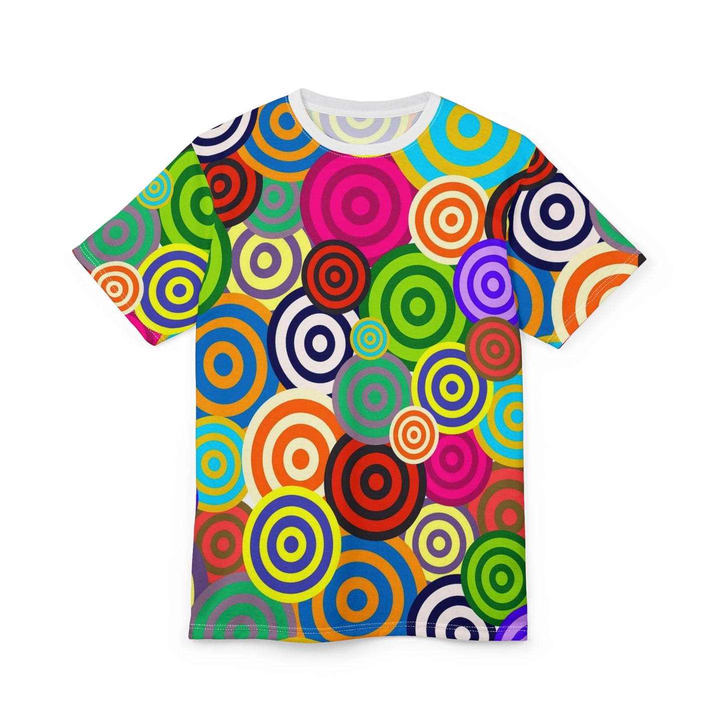 Colorful Circle Pattern Unisex Tee, Vibrant Graphic T-Shirt for Casual Wear