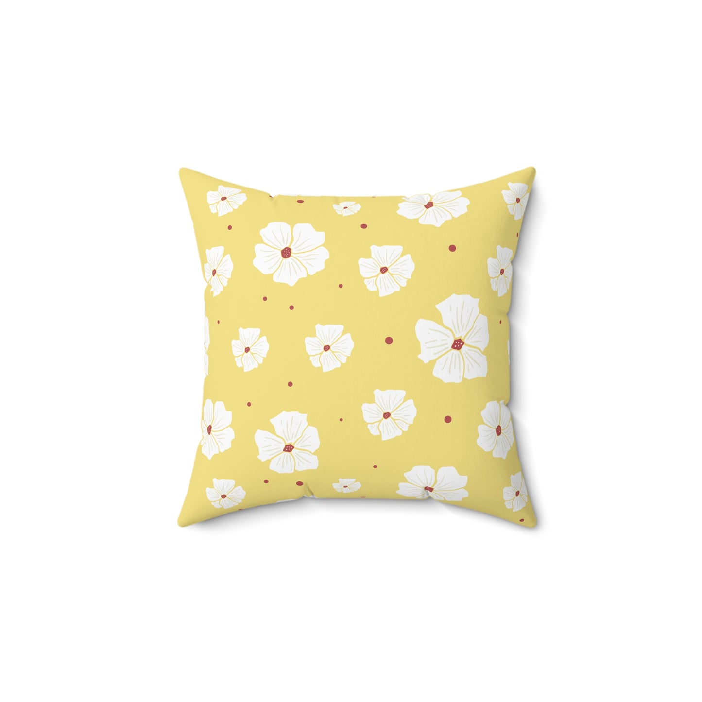 Floral Yellow Square Pillow – Cozy Home Decor, Gift for Her, Spring Accent, Mother's Day, Tropical Vibe