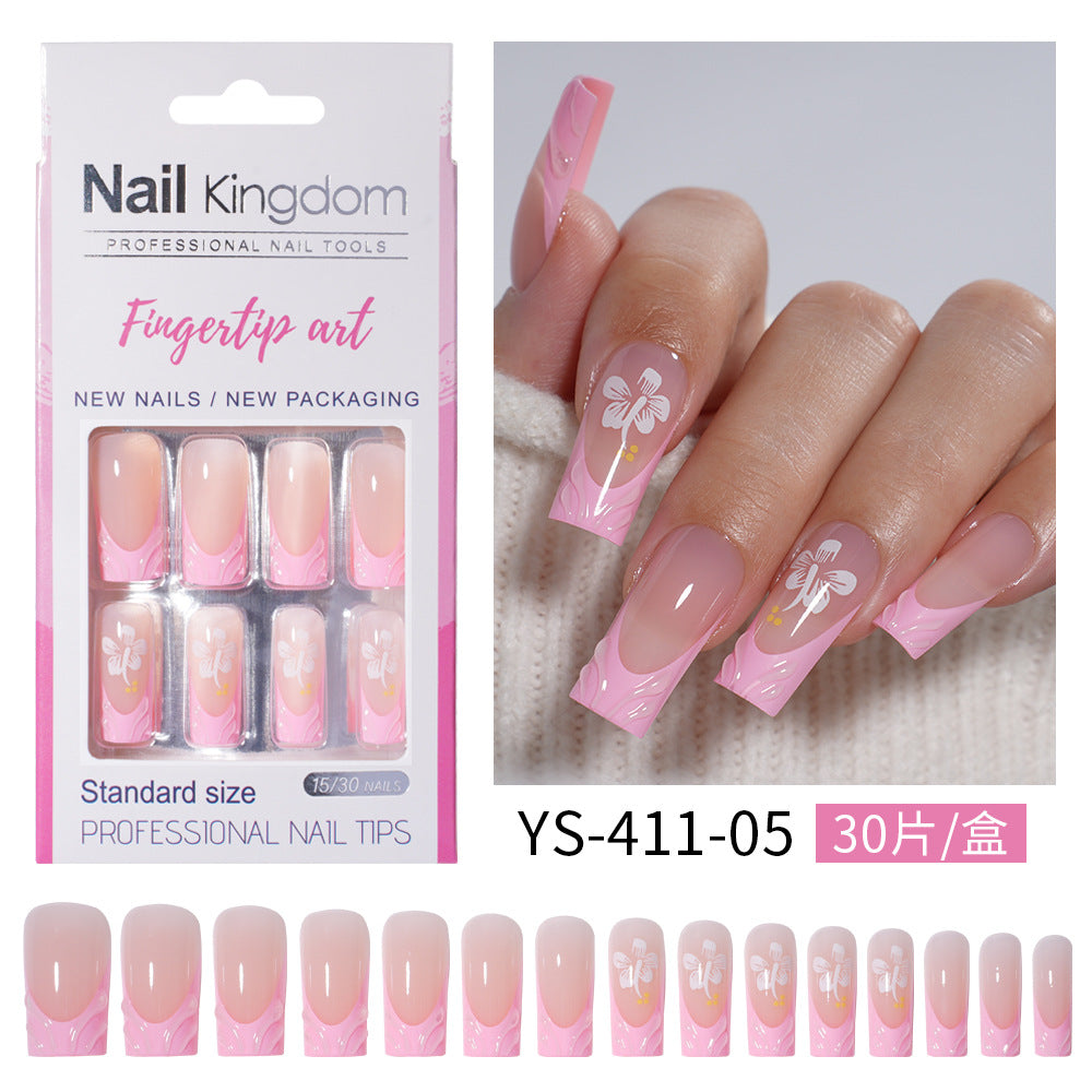 Press on nails advanced sense belt drill three-dimensional detachable nail art Spice girl fake nail press on – Image 11