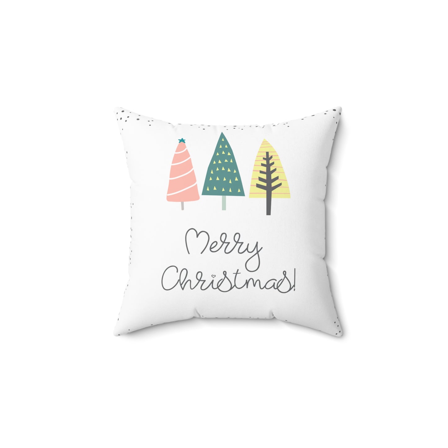 Merry Christmas Decorative Throw Pillow — Cute Pastel Tree Holiday Accent