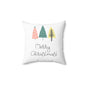 Merry Christmas Decorative Throw Pillow — Cute Pastel Tree Holiday Accent