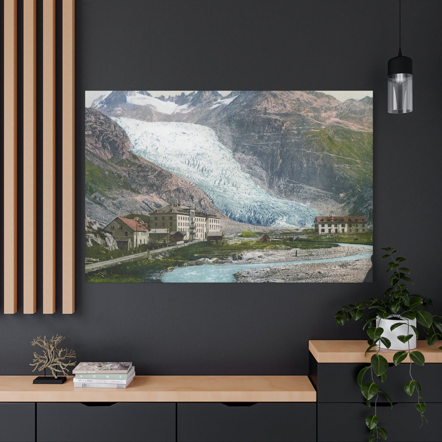 Glacier Village Matte Canvas Print