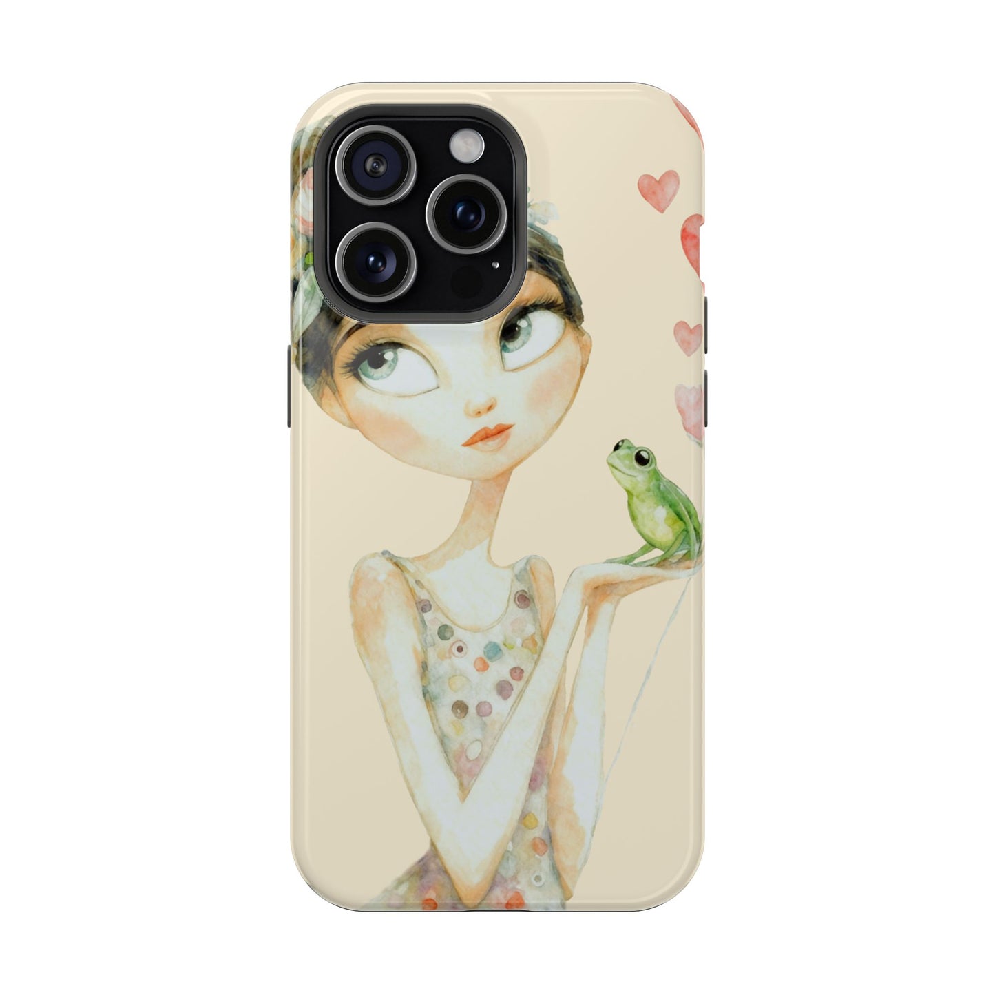 Whimsical Girl with Frog Magnetic Impact Phone Case