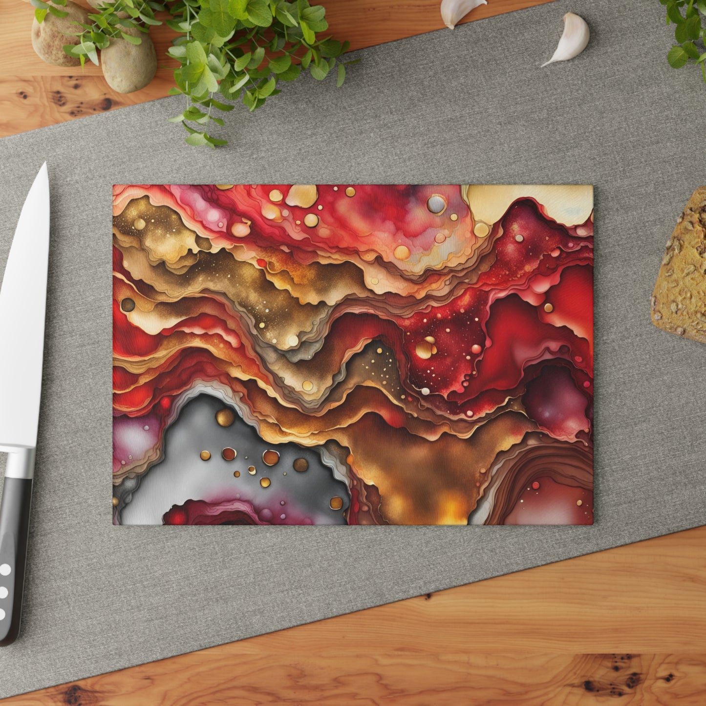 Elegant Resin-Inspired Glass Cutting Board