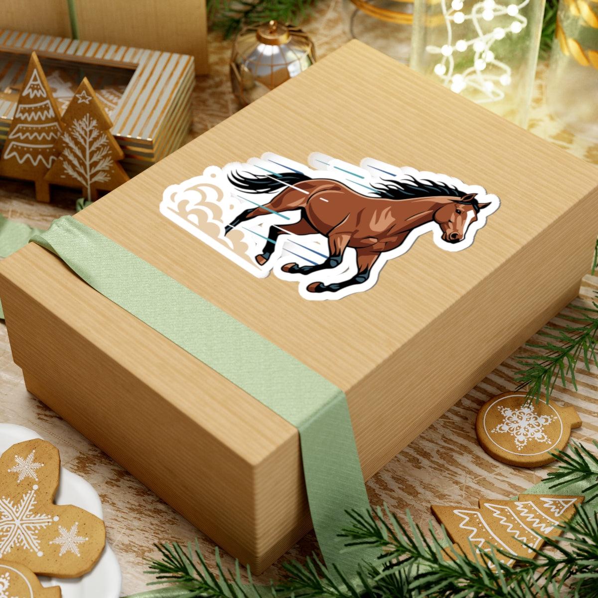 Running Bay Horse Sticker — Kiss-Cut Vinyl Sticker for Laptops, Water Bottles & Gear