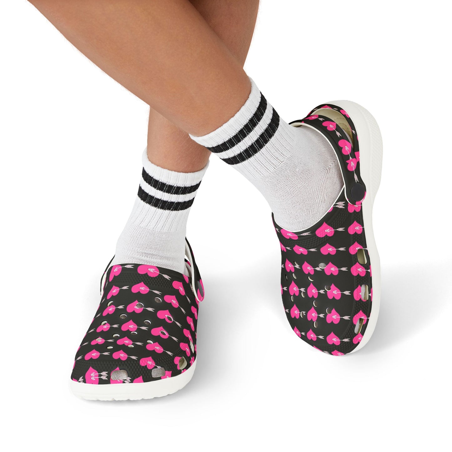 Kid's Heart Pattern Clogs - Fun & Colorful Foam Shoes