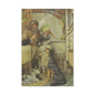 Vintage Cottage Animal Illustration Matte Canvas Print