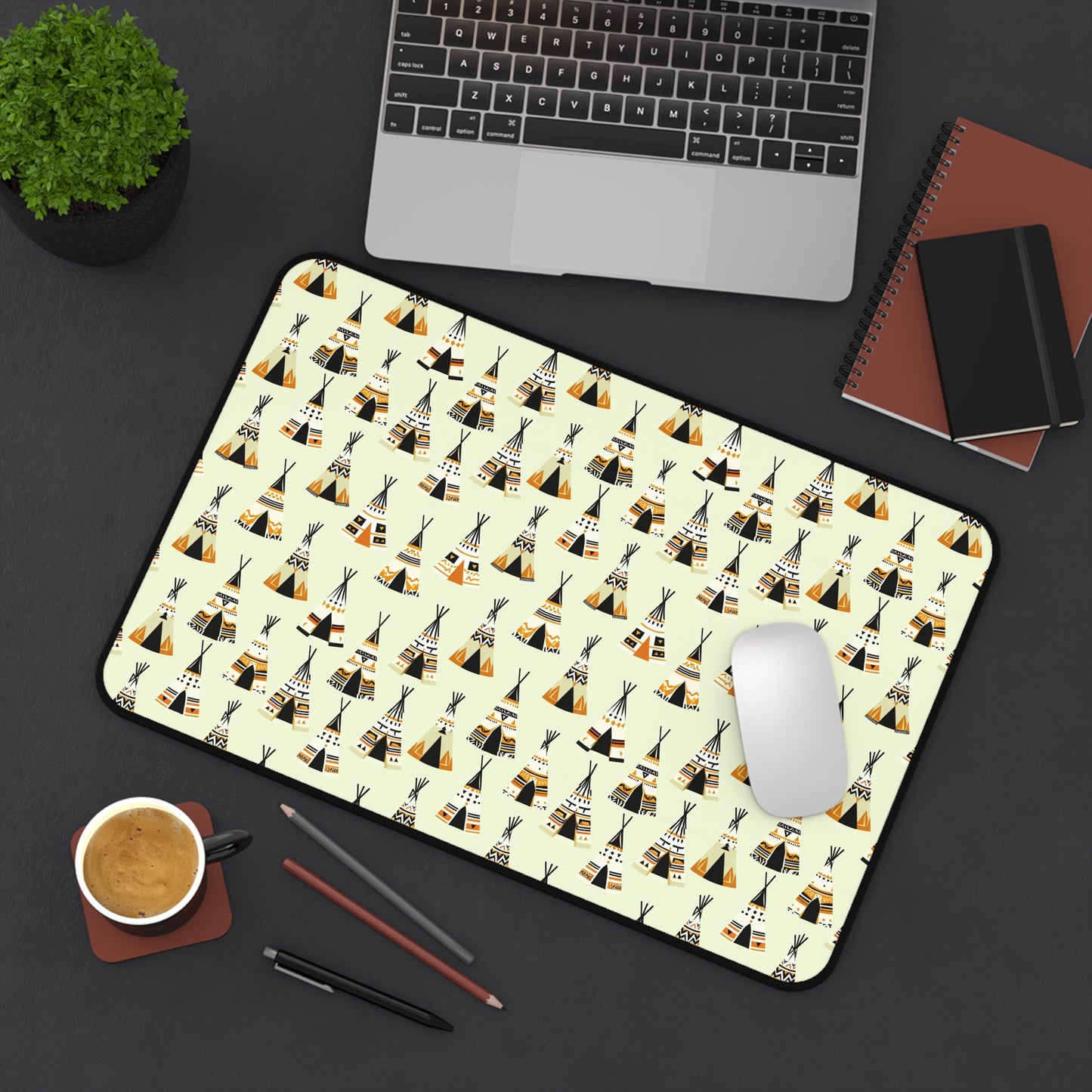 Tribal Teepee Desk Mat - Bohemian Workstation Decor