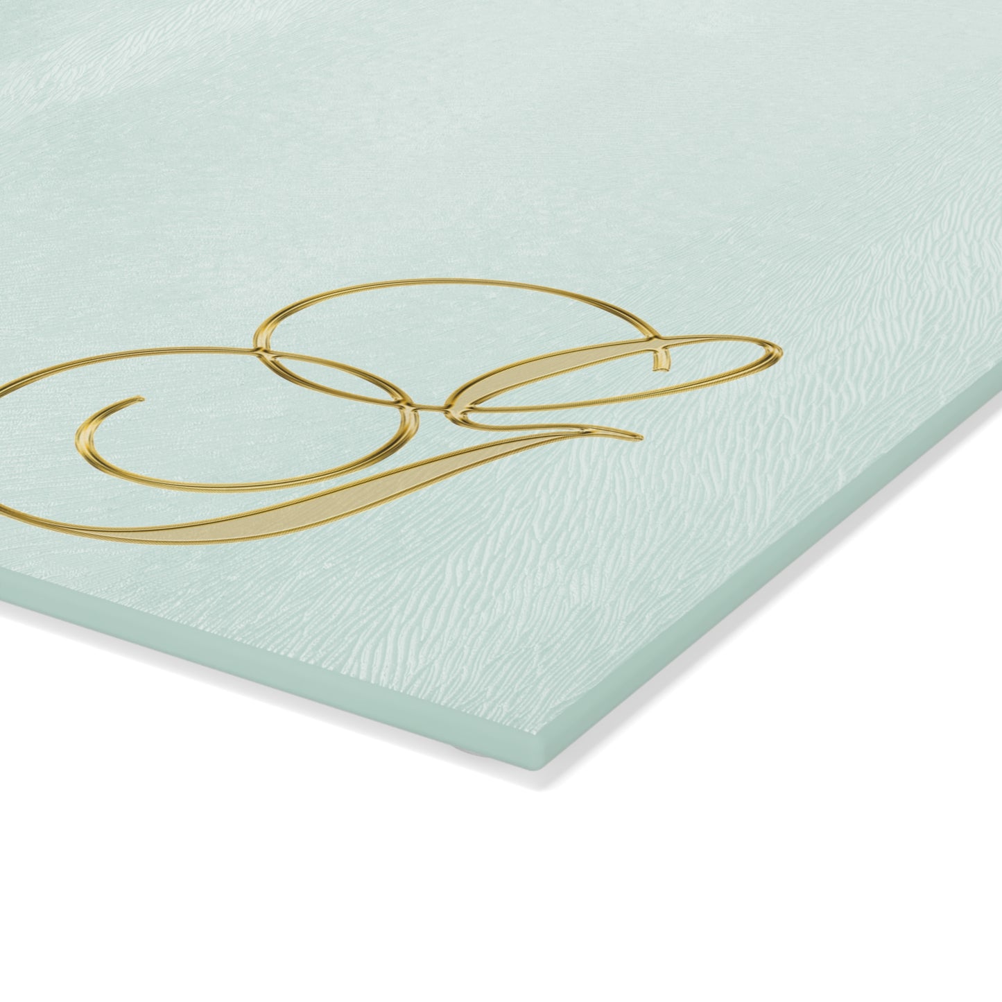 Monogram Glass Cutting Board – Elegant Mint or Clear Kitchen Chopping Board with Gold Script "G"