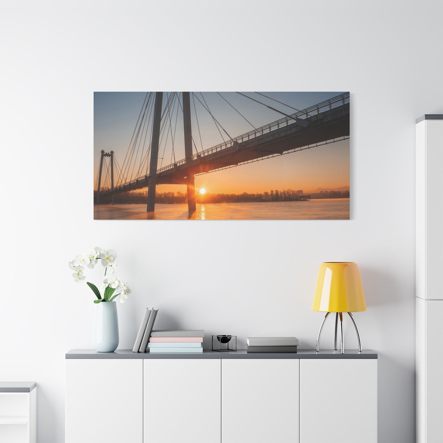 Sunrise Bridge Canvas Wall Art — Matte Stretched Canvas
