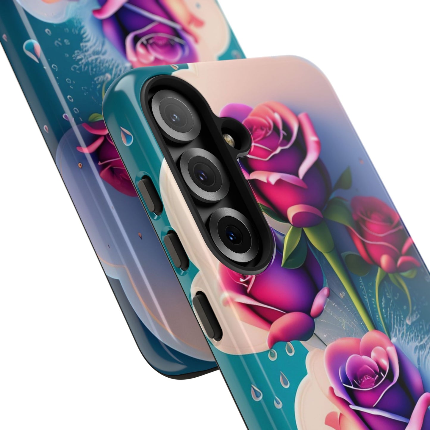Floral Dream Tough Phone Case — Rose Bouquet Clouds Design