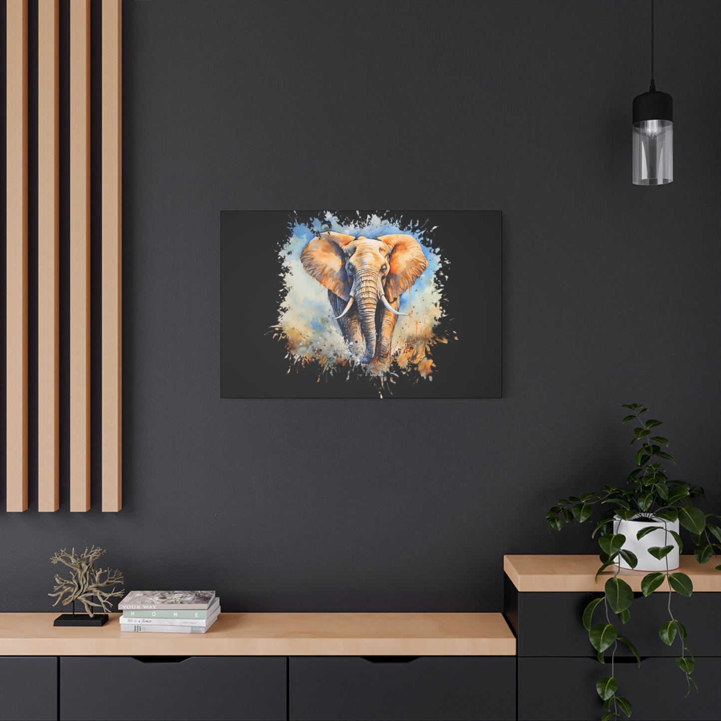 Matte Canvas, Stretched, 1.25" - Elephant