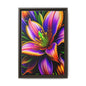 Vibrant Neon Floral Matte Canvas Print — Framed Wall Art