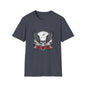 Skull Wings T‑Shirt – Crescent Moon & Red Roses Gothic Graphic Tee