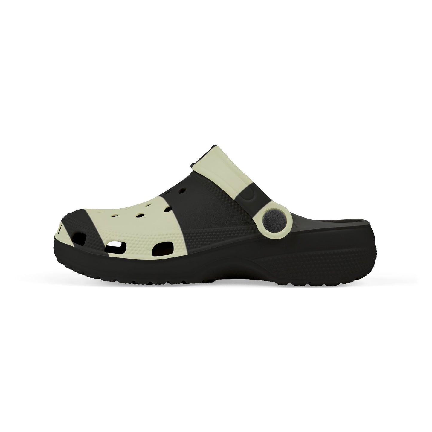 Kids Black & Cream Striped EVA Foam Clogs — Lightweight Slip‑On Sandals for Everyday Play