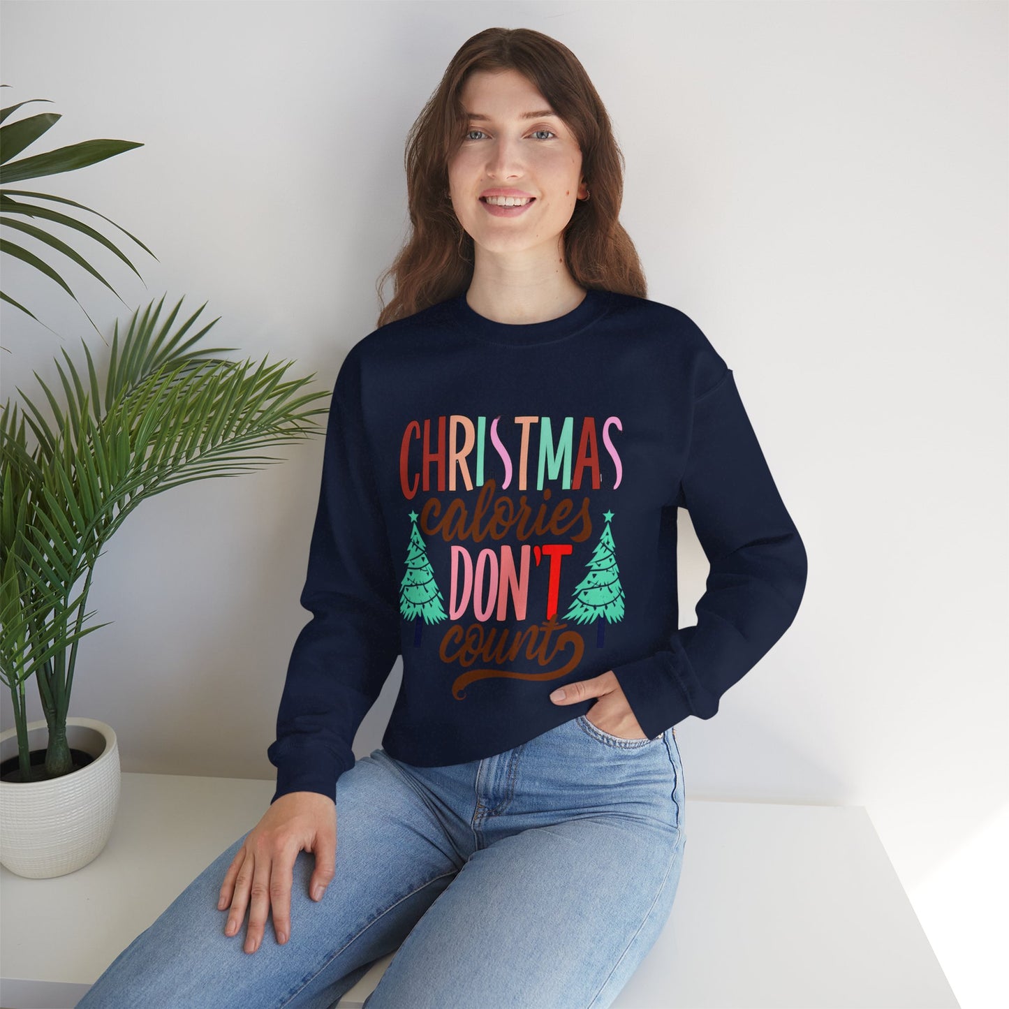Christmas Calories Don't Count Sweatshirt — Funny Holiday Crewneck
