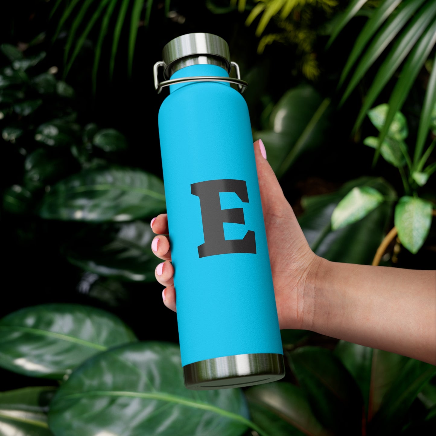 Personalized Copper Insulated Water Bottle, 22oz - "E" Custom Monogram