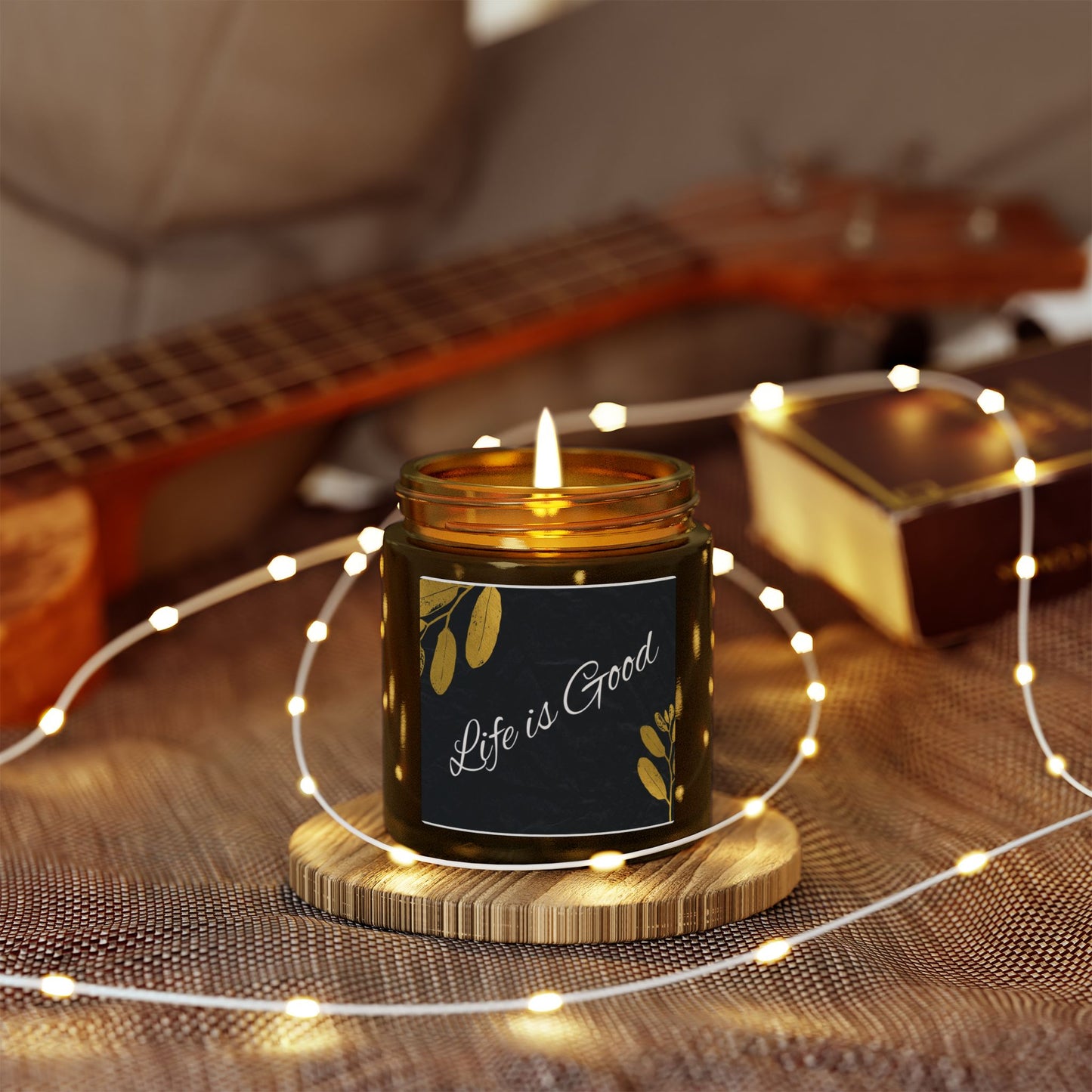 Life Is Good Scented Candle — Coconut Apricot Wax (4oz & 9oz)