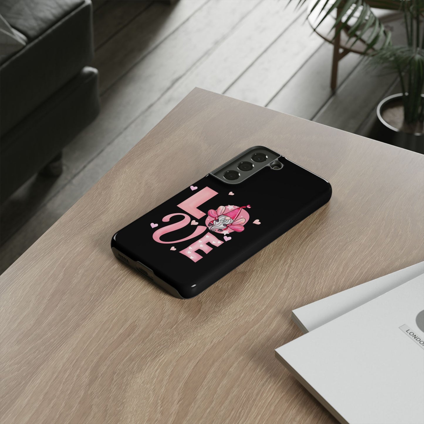 Love Gnome Phone Case — Cute Pink Heart Valentines Protective Case