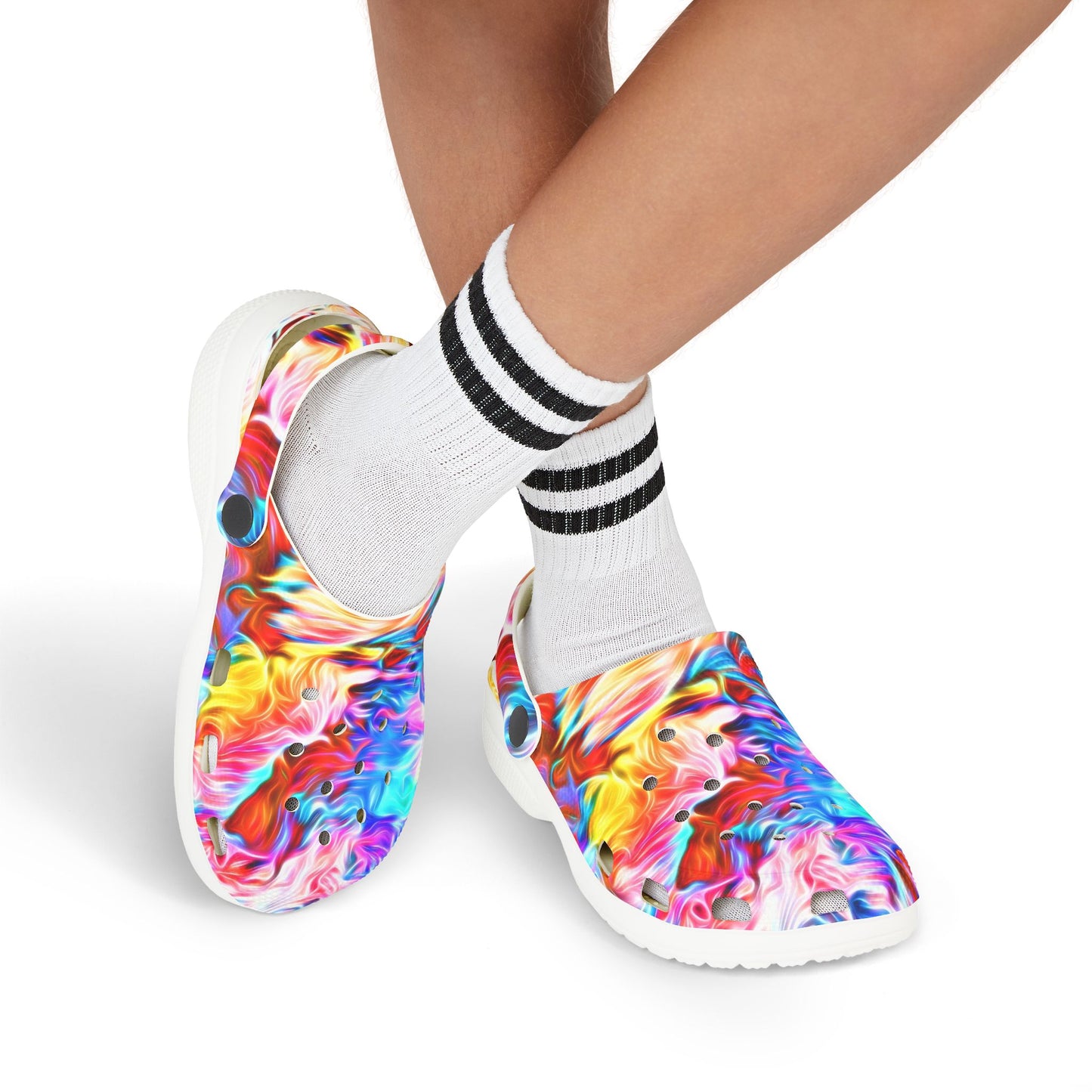 Kids Colorful Swirl EVA Foam Clogs — Vibrant Tie-Dye Slip-On Shoes for Toddlers & Children