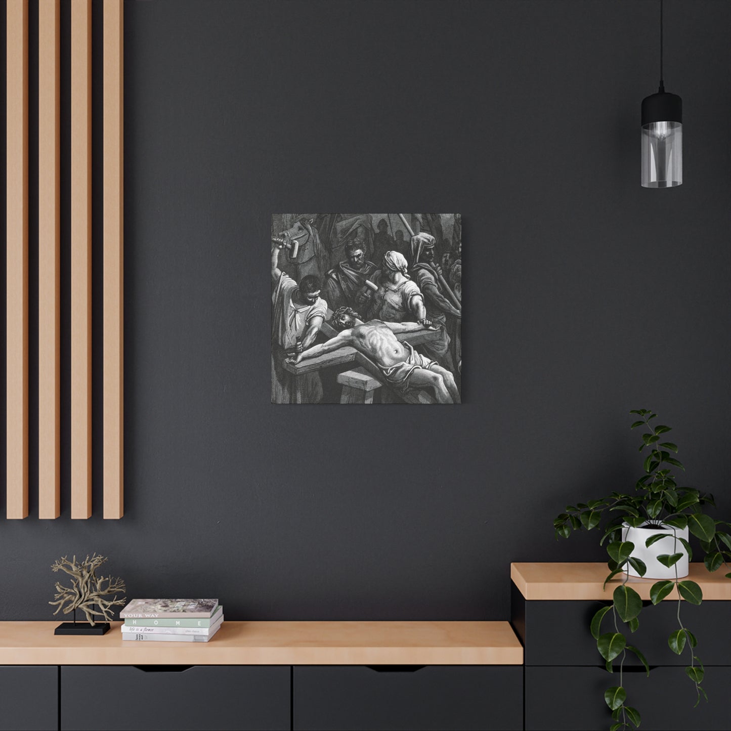 Crucifixion Art Matte Canvas Print – Stretched Religious Wall Decor