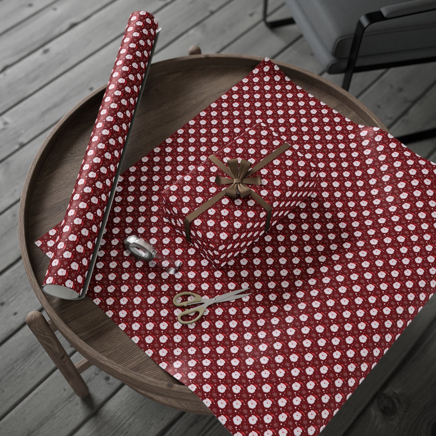 Festive Christmas Wrapping Paper, Holiday Gift Wrap for Presents, Red Snowman Design, Winter Celebrations, Eco-Friendly