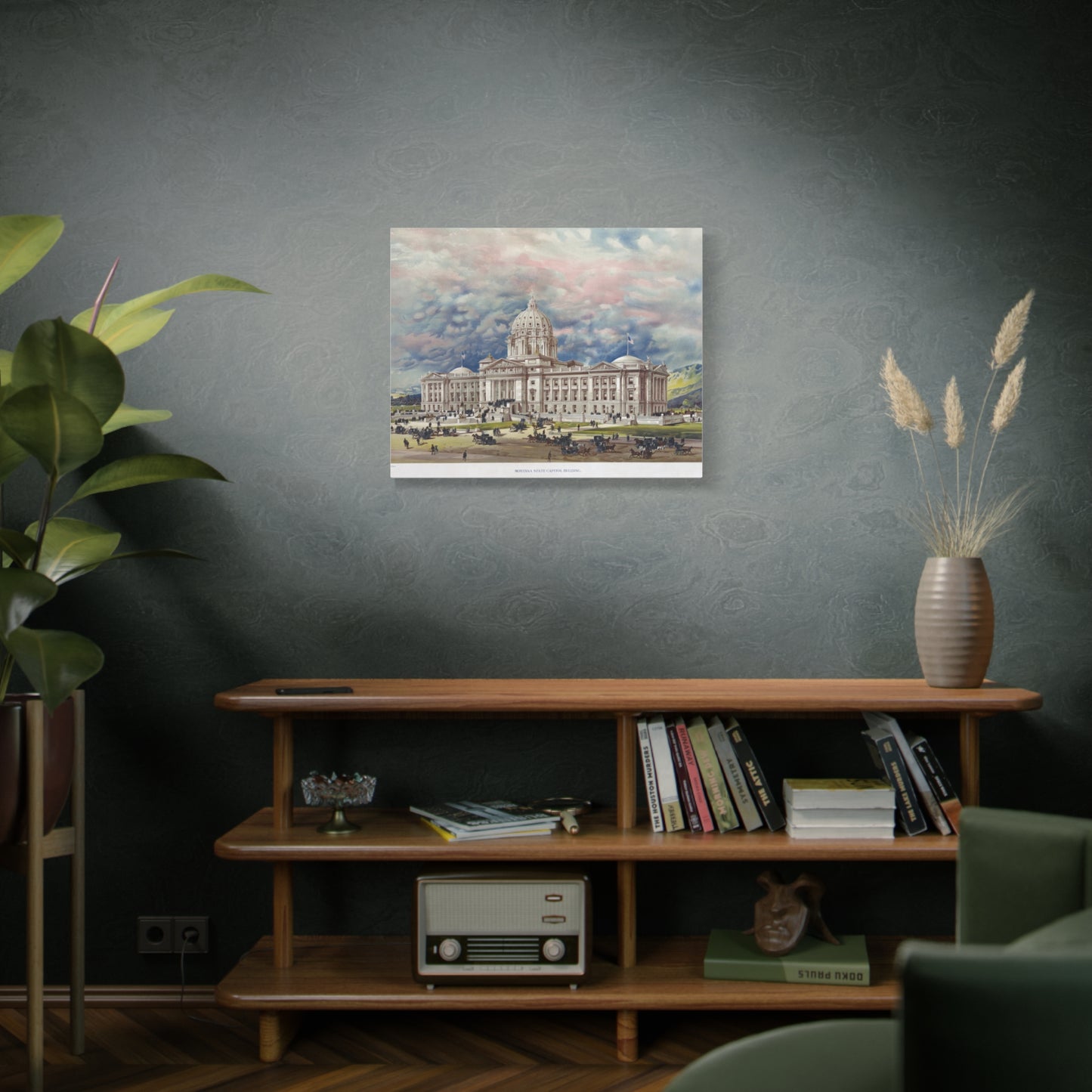 San Francisco City Hall Vintage Art Matte Canvas Print — Stretched 1.25"