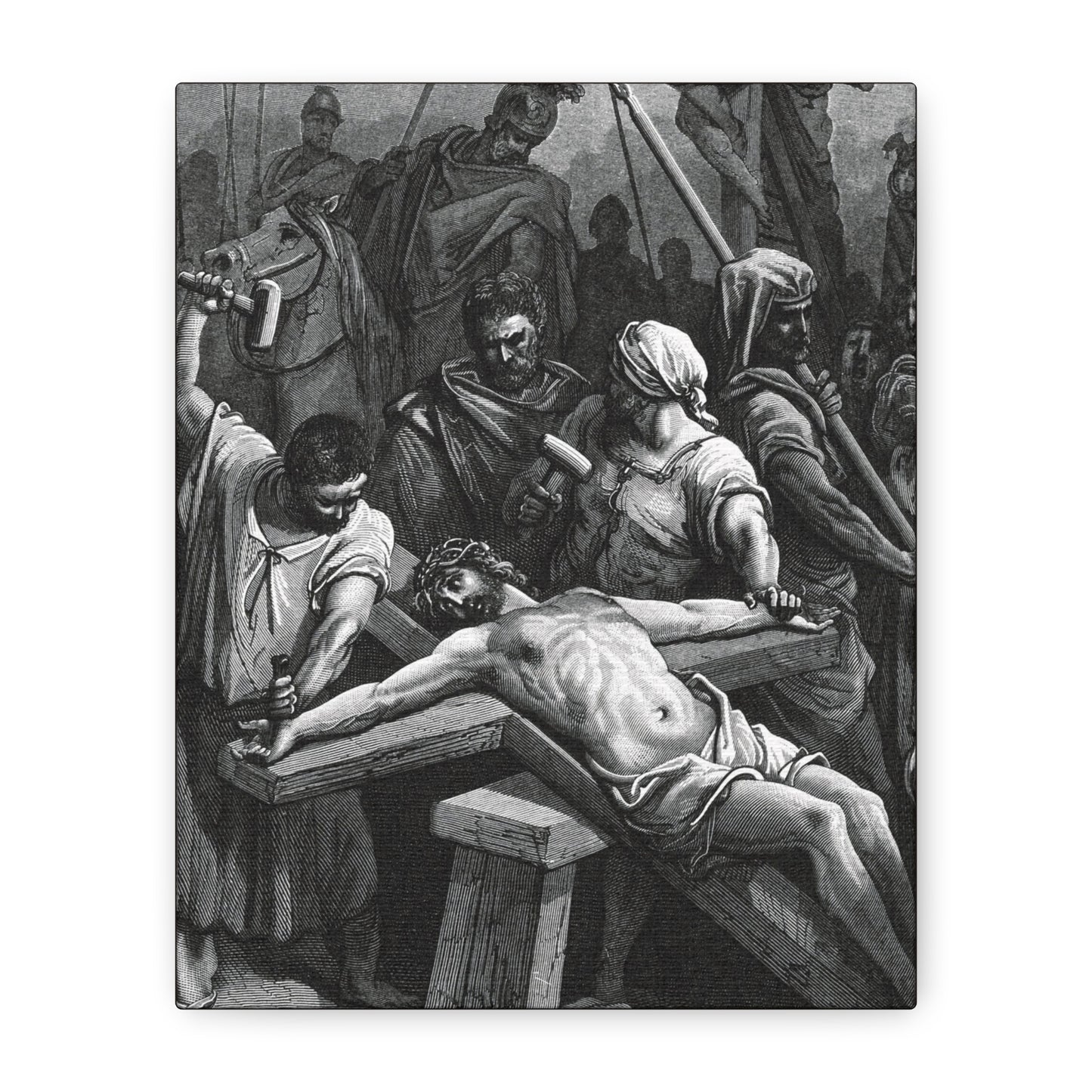 Crucifixion Art Matte Canvas Print – Stretched Religious Wall Decor