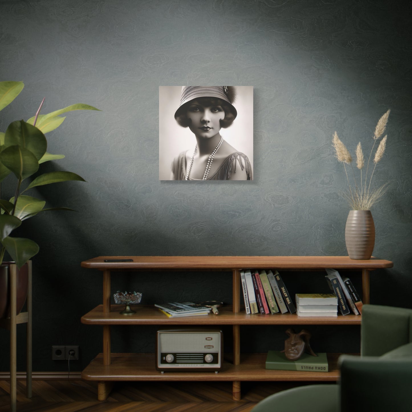 Vintage 1920s Flapper Portrait Canvas
