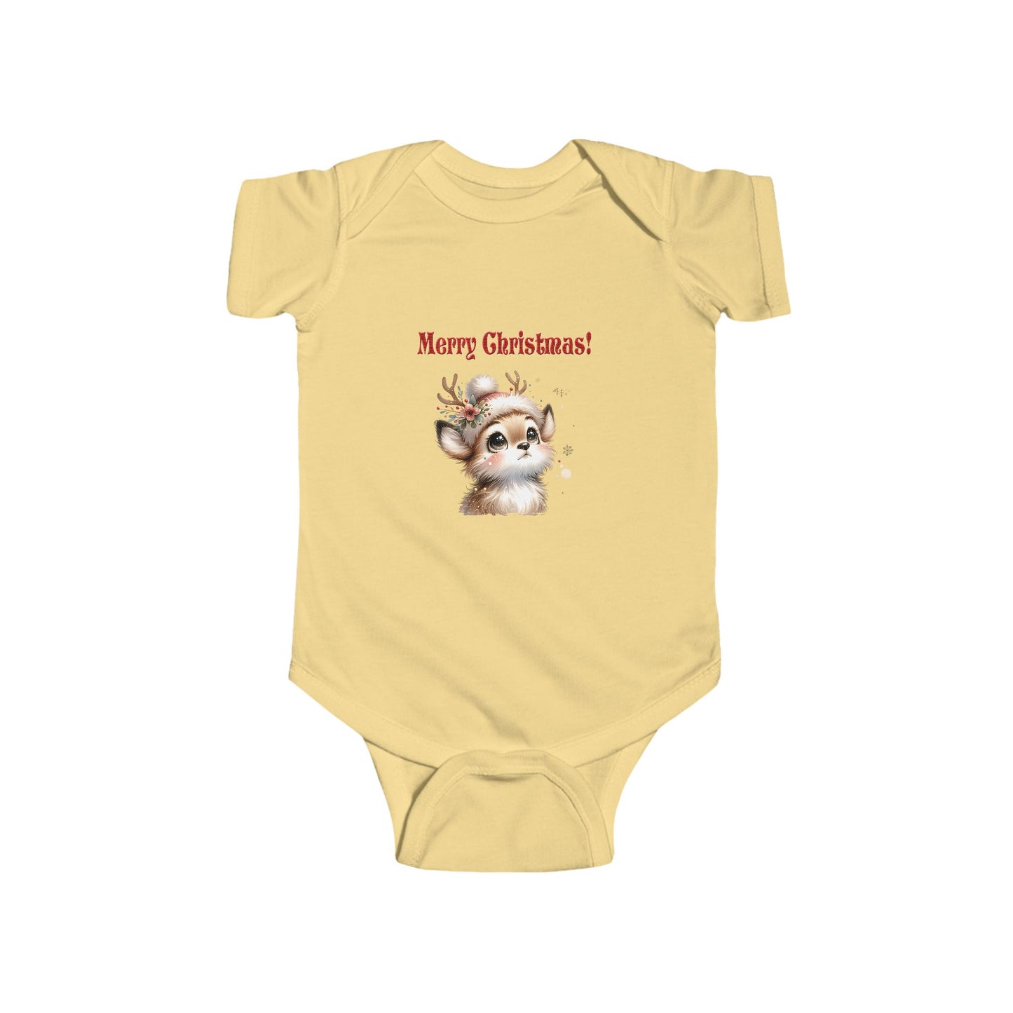 Infant Bodysuit — Cute Reindeer "Merry Christmas!" Baby Onesie