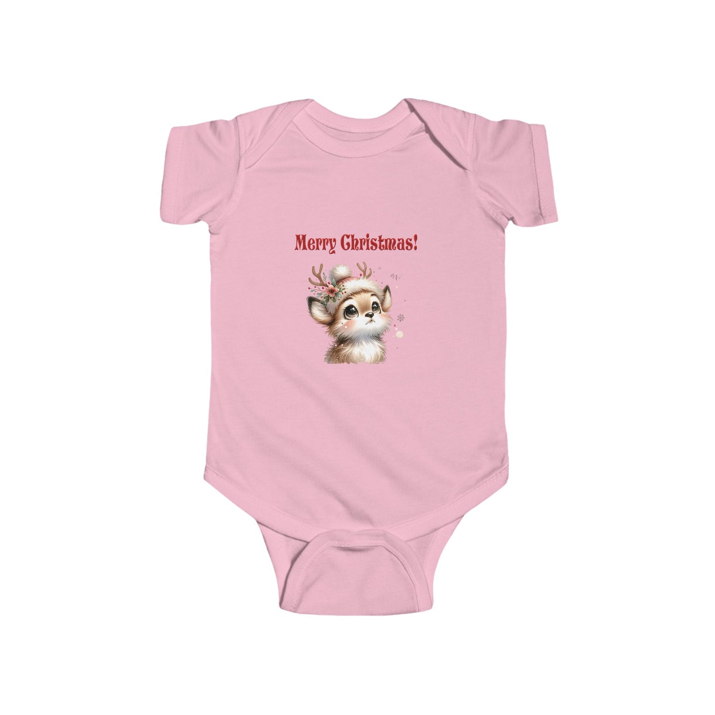Infant Bodysuit — Cute Reindeer "Merry Christmas!" Baby Onesie