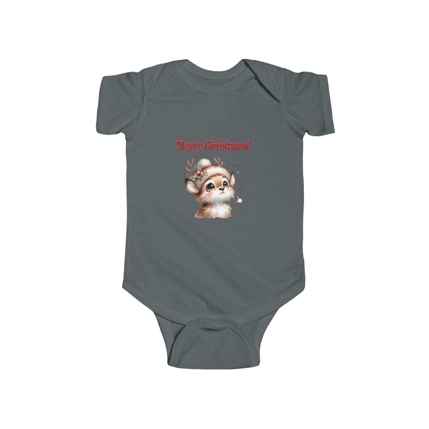 Infant Bodysuit — Cute Reindeer "Merry Christmas!" Baby Onesie