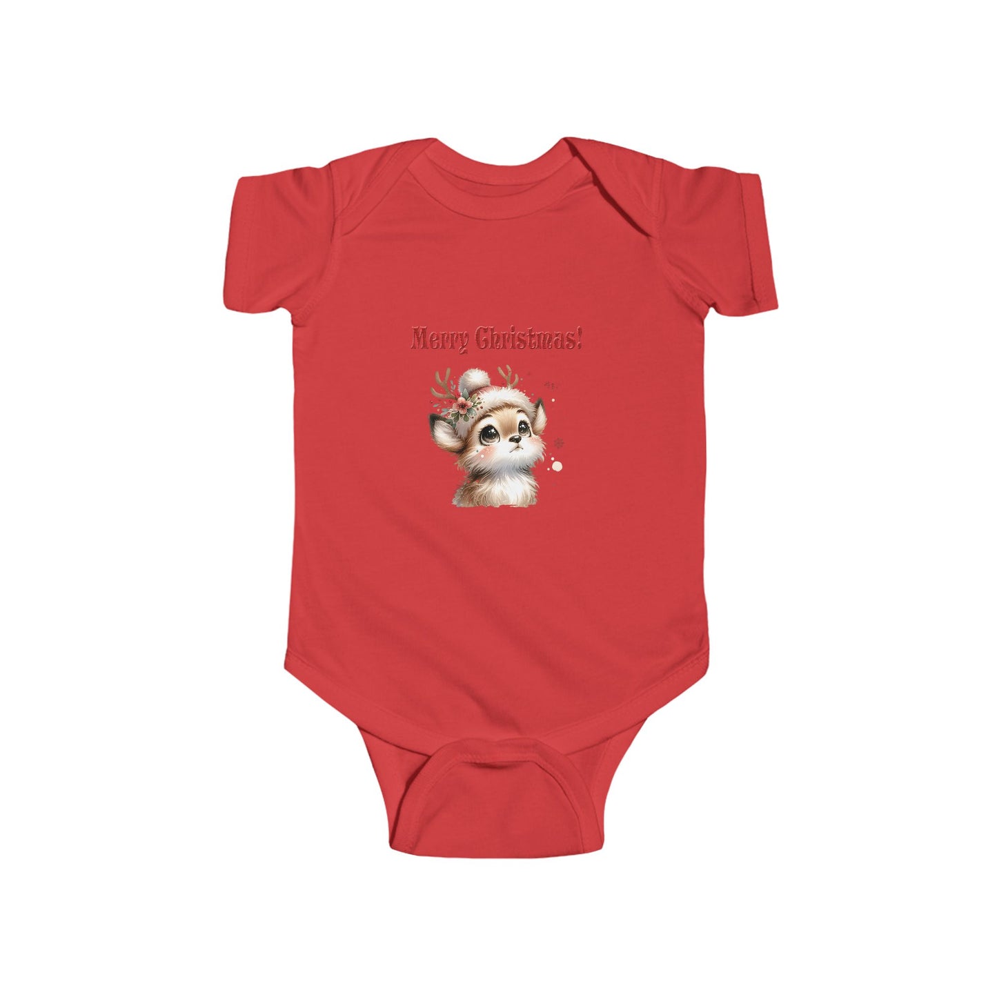 Infant Bodysuit — Cute Reindeer "Merry Christmas!" Baby Onesie