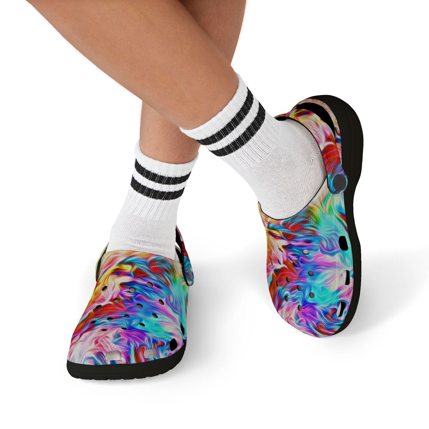 Kids Colorful Swirl EVA Foam Clogs — Vibrant Tie-Dye Slip-On Shoes for Toddlers & Children