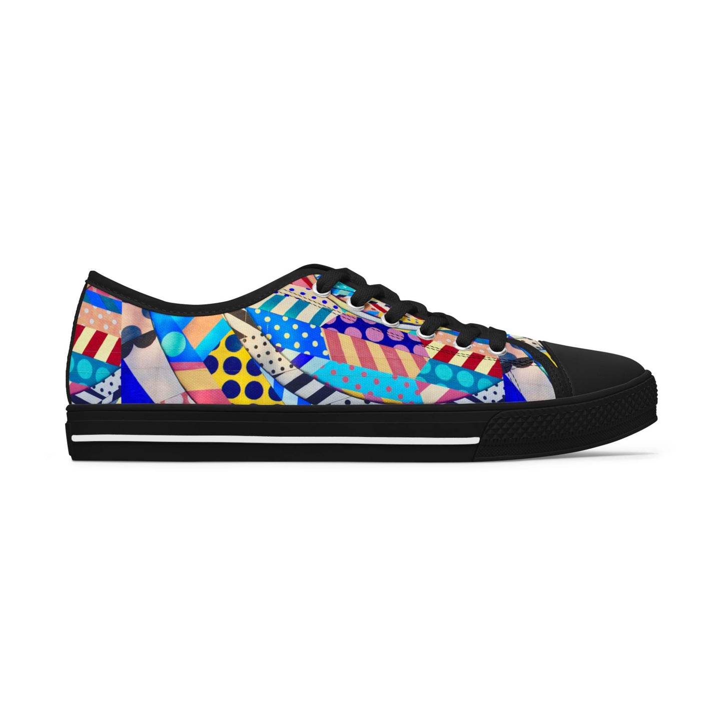 Colorful Abstract Pattern Low Top Sneakers – Bold Geometric Print