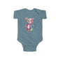 Colorful Floral Teddy Bear Baby Bodysuit, Infant Outfit, Cute Gift, Baby Shower, Nursery Wear, Adorable Newborn Clothing