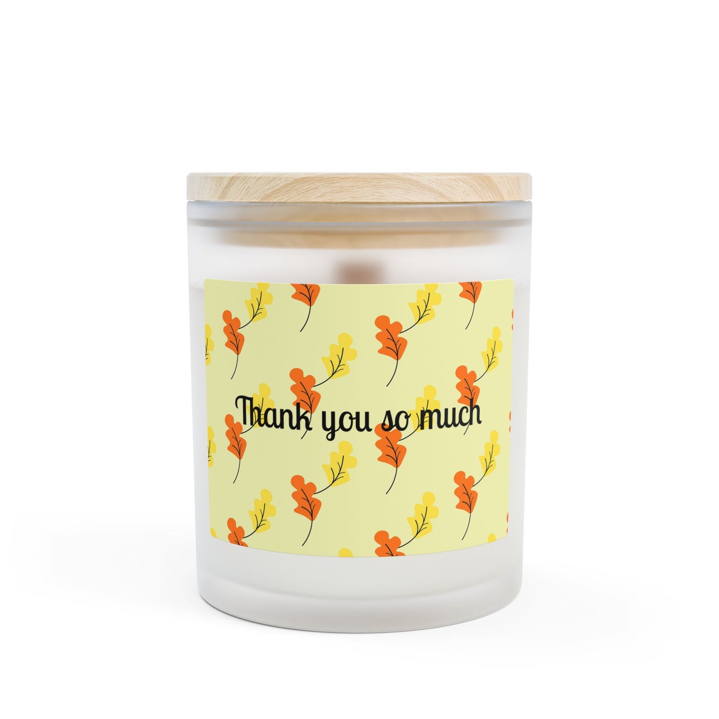 Thank You So Much Frosted Glass Candle — 11oz Floral Gratitude Scented Candle
