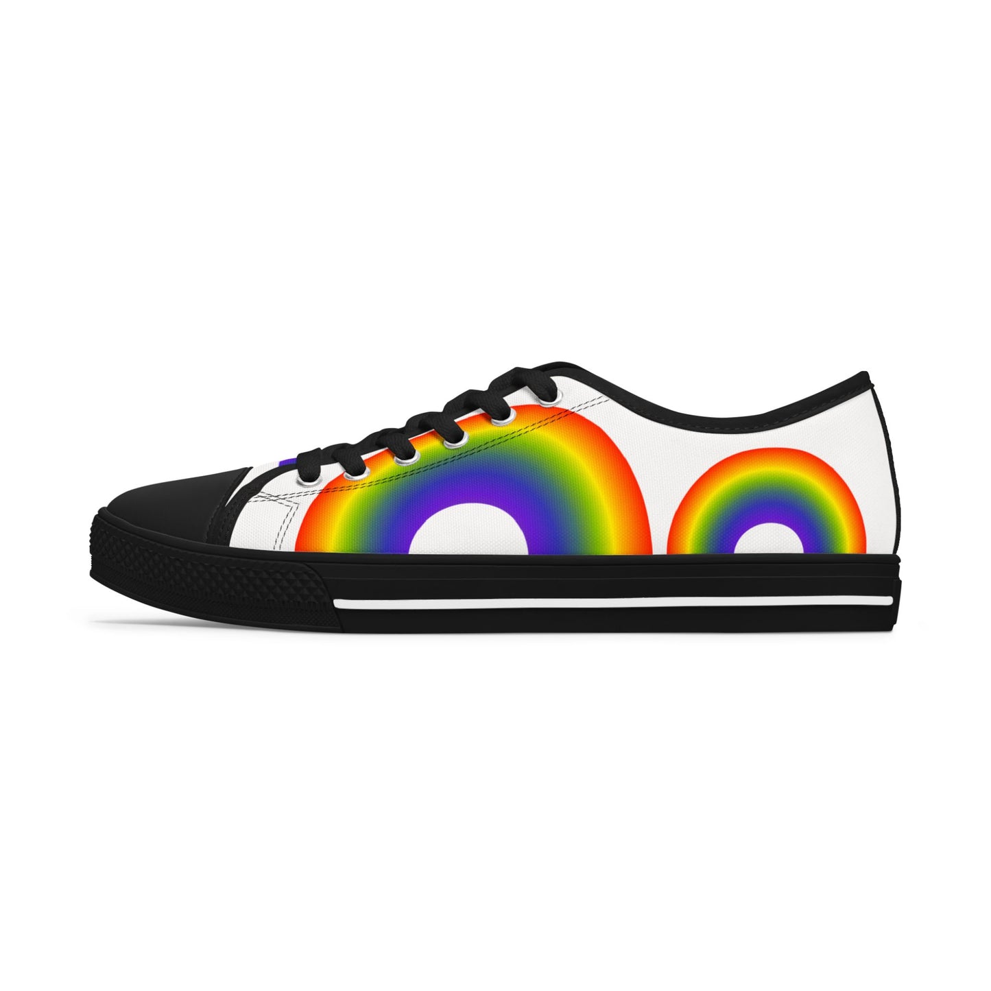 Rainbow Low Top Sneakers — Colorful Pride Casual Shoes