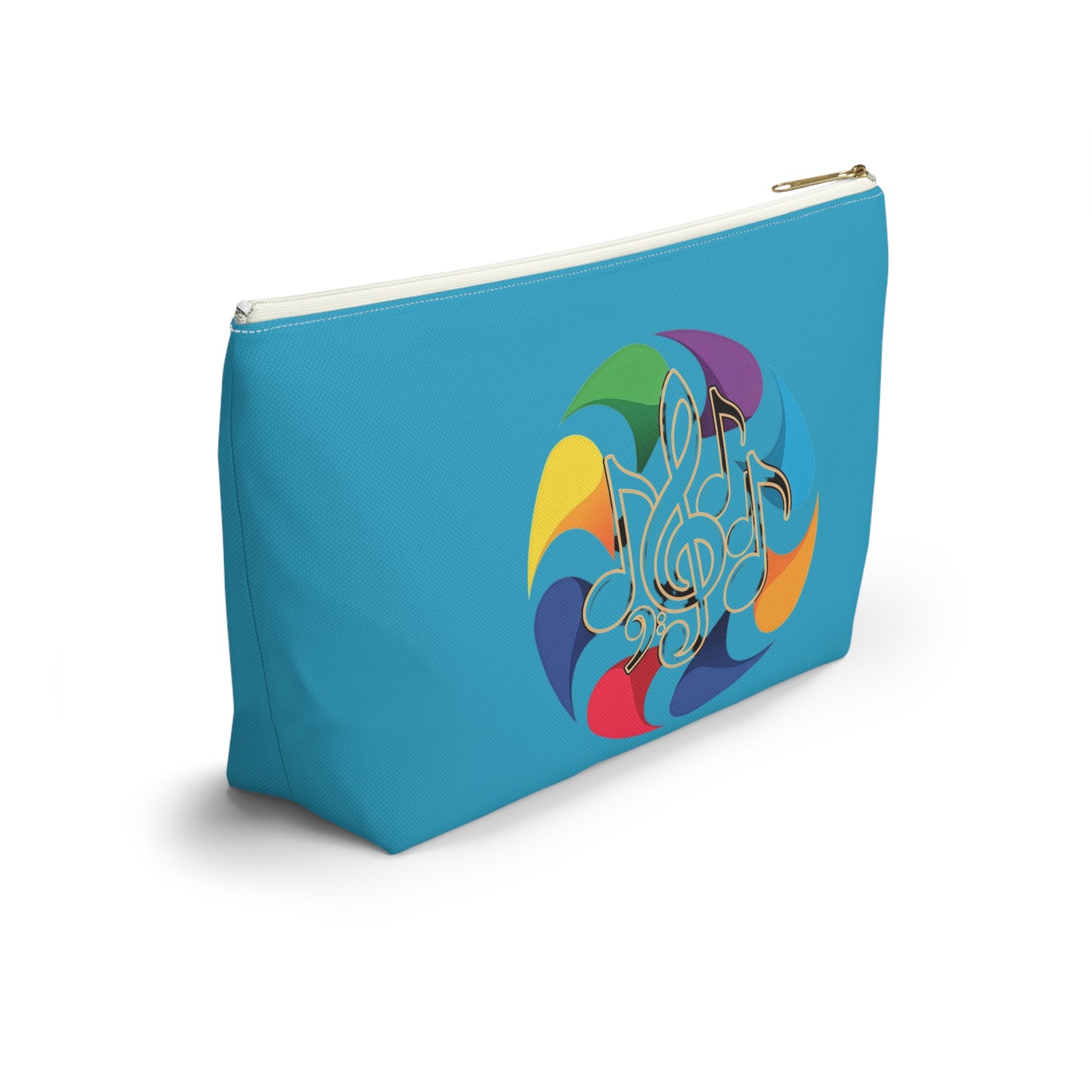 Music Notes Accessory Pouch — Colorful Treble Clef Cosmetic Bag