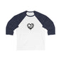Heart Crown 3/4 Sleeve Baseball Tee, Unisex Casual Shirt, Gift for Him/Her, Trendy Sports Top, Cute Couple T-Shirt