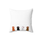 Cute Cat Row Decorative Throw Pillow — Kawaii Kitten Accent Cushion