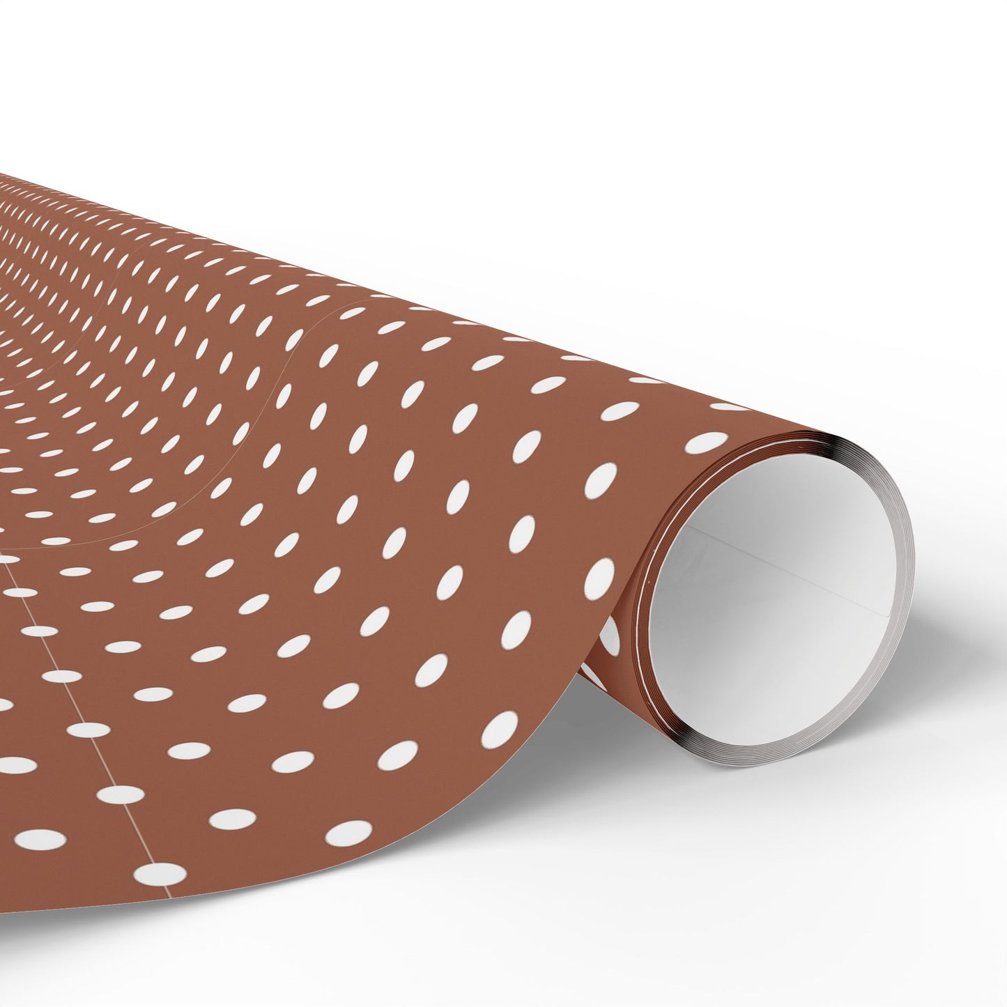 Polka Dot Brown Wrapping Paper Roll — Reversible Holiday & Gift Wrap
