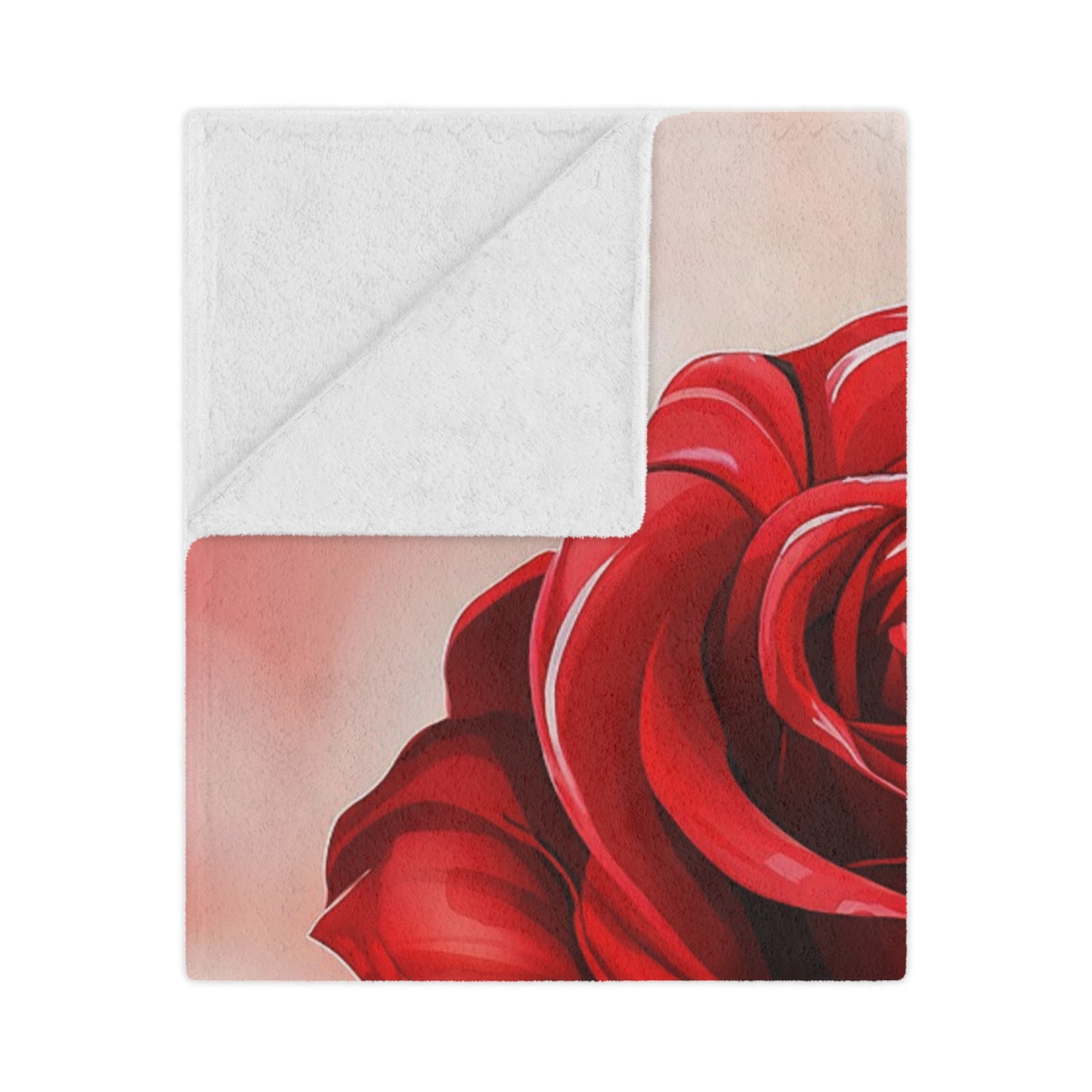 Red Rose Minky Blanket – Soft Floral Throw for Valentine’s Day & Romantic Gifts