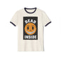 Ringer T-Shirt — 'Dead Inside' Grinning Smiley Graphic Tee