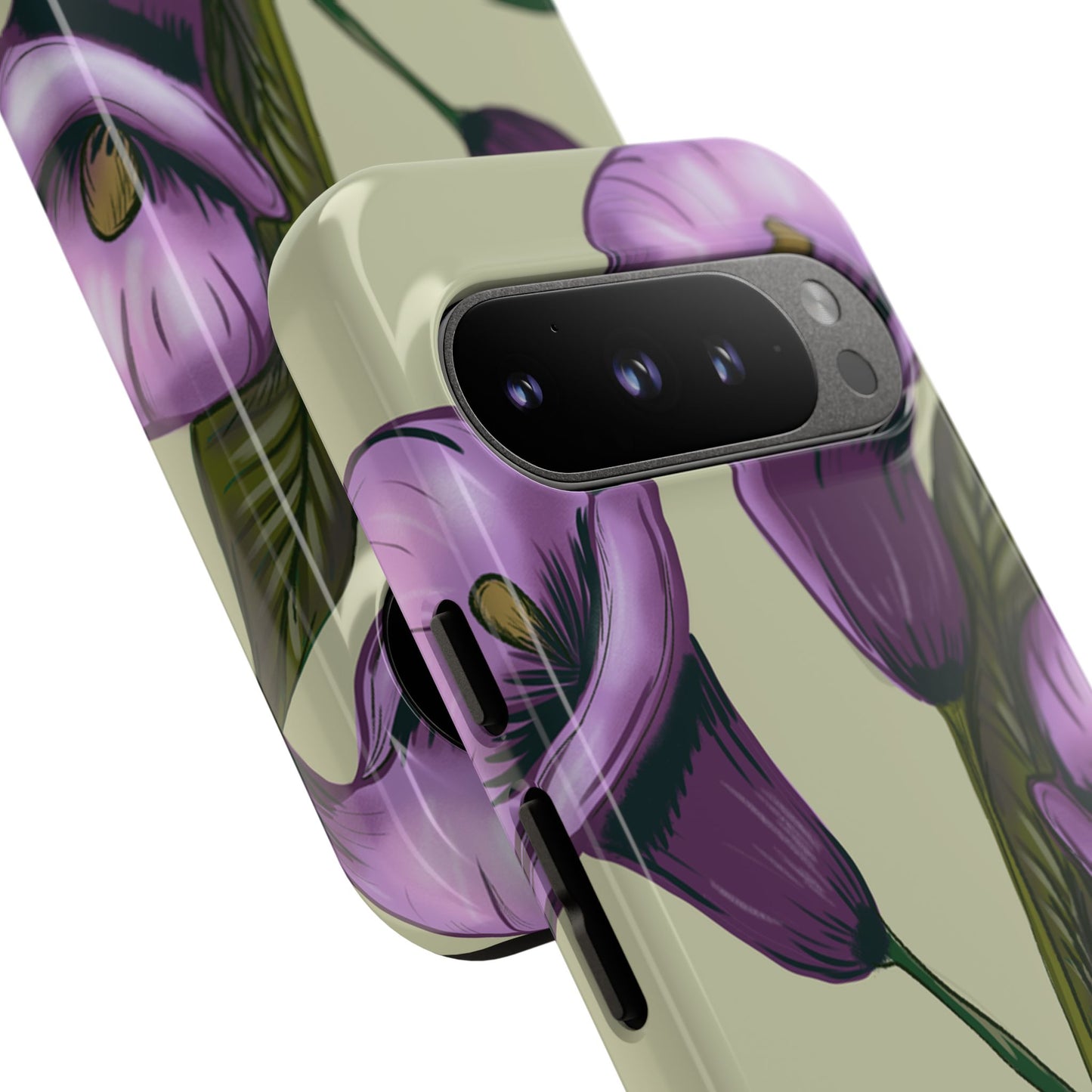 Floral Phone Case - Tough Cases, Purple Flower Design, Cell Phone Accessories, Gift for Her, Nature Lover Essentials