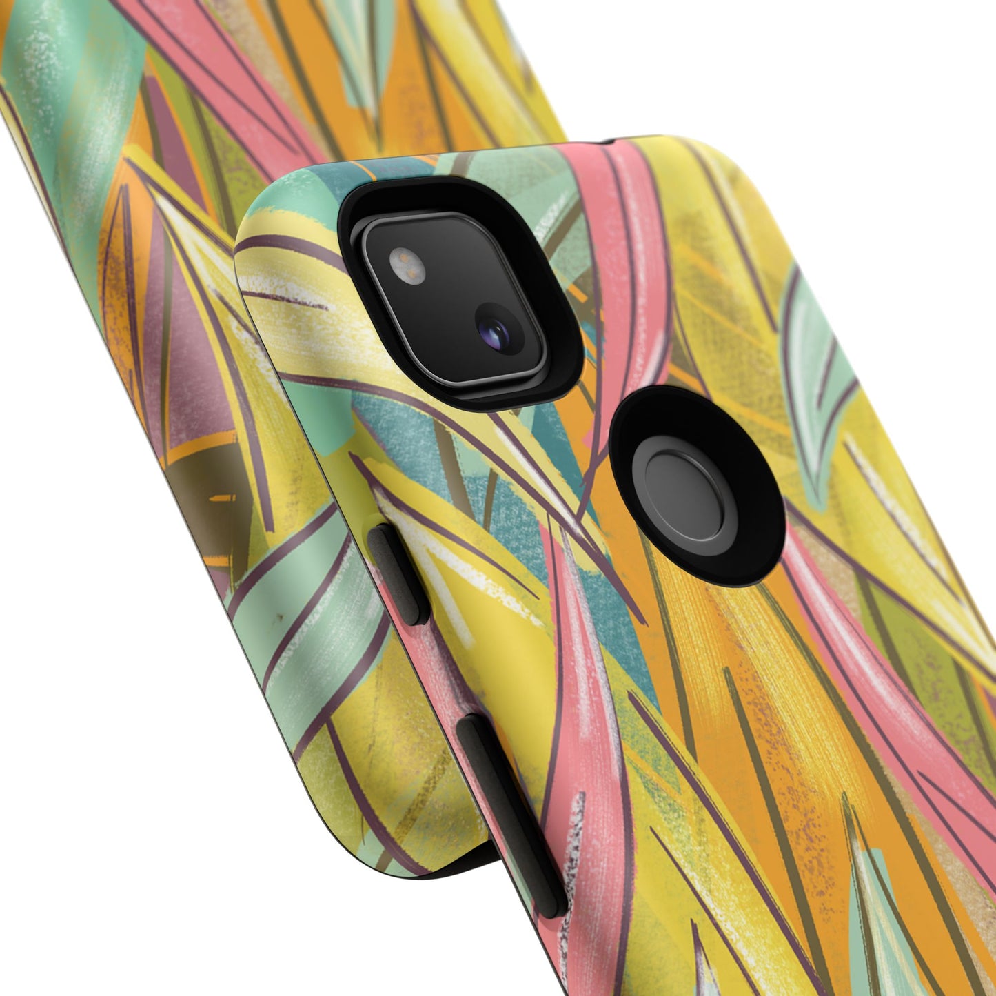 Vibrant Phone Case with Colorful Leaf Design, Tough Cases for Nature Lovers, Eco-Friendly Gift, Summer Vibes, Floral Phone Cover